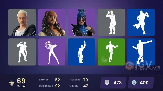 PC,PSN,XBOX 69 SKINS FA - MILES MORALES,WEEKND,SLIM SHADY,TERMINATOR,JOHN CENA,YUJI,NOBARA,CELL,JACK SPARROW,DOOM,BENDER,GREEN ROOTS BILLIE RK16