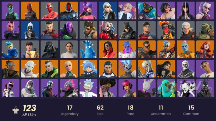 PC,PSN,XBOX 123 SKINS FA - JOLTARA,PADME,SPIDERMAN,SKULL TROOPER,BUGHA,PHAEDRA,DESERT DAWN LYRIC,RICK,GHOUL TROOPER,ABSTRAKT RK1697