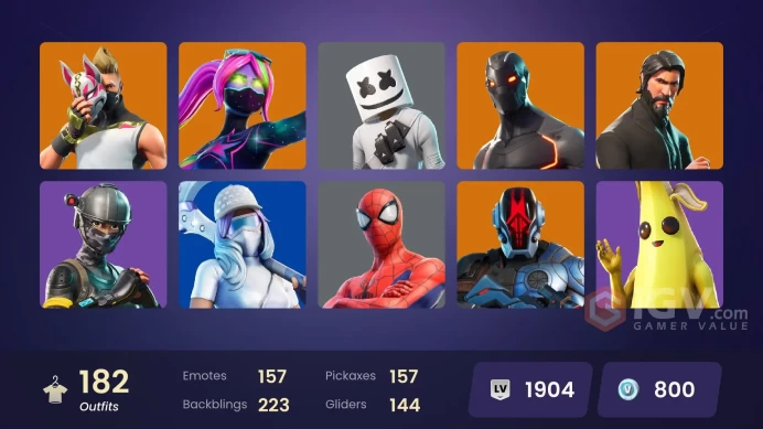 PC/PSN/Xbox/Nintendo 182 skins | OG STW | Eon | The Reaper | Elite Agent | Master Chief (Matte Black) | OG Paradigma | Shaman | World Warrior | 