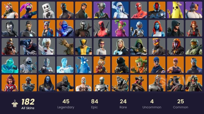 PC/PSN/Xbox/Nintendo 182 skins | OG STW | Eon | The Reaper | Elite Agent | Master Chief (Matte Black) | OG Paradigma | Shaman | World Warrior | 