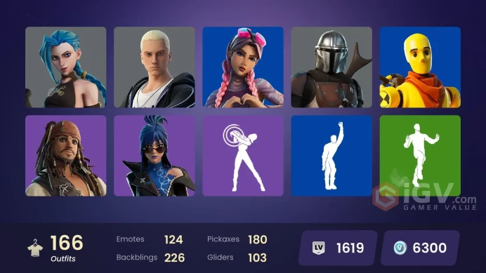 PC/PSN/Xbox/Nintendo 166 skins | Arcane Jinx | Rogue Agent | Fixer | Zeus | Ronin | Kymera | Valeria | Hades | Joey | Peter Griffin | Poseidon |