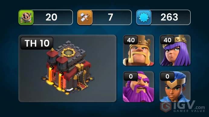 [High Exp:263 By Th10 Max]Legend Hit||19.4k Gems||War Stars 2349||9 Legendary Trophy|6 Digit Global Rank|1410 Cwl Medals