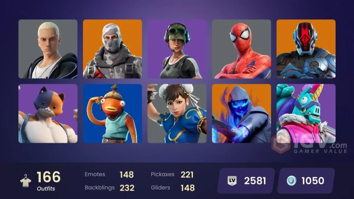 FA | 166 skins | Havoc | Trailblazer | Sub Commander | Raz | Omegarok | Dynamo Dancer | Valeria | Predator | Era | All Might | Fusion