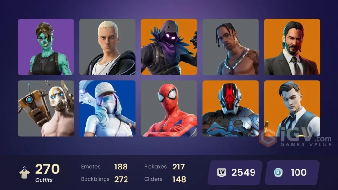 FA | 270 skins | Travis Scott | Astro Jack | Gold Brutus | Gold Meowscles | Gold Midas | Game Knight | Snake Eyes | Unchained Ramirez | Backlash