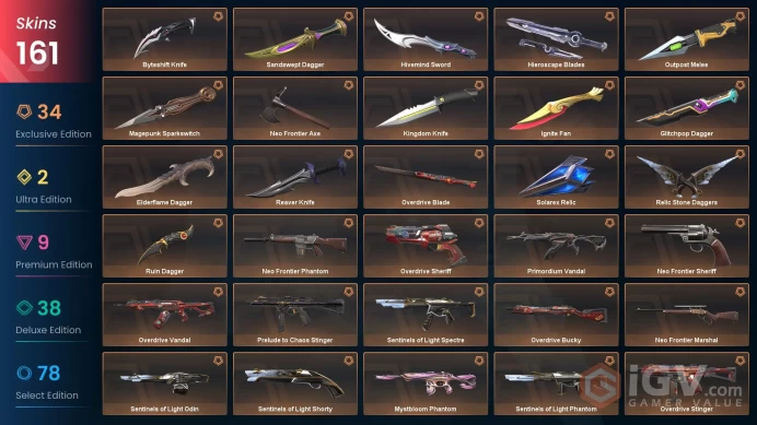 28 EU/TR Market & 161 Skins & Sentinels Sett-Neo Frontier Sett-Ignite Fan-Elderflame Dagger-Reaver Knife-Overdrive Blade-Reaver/EF/RGX/GP Vandal