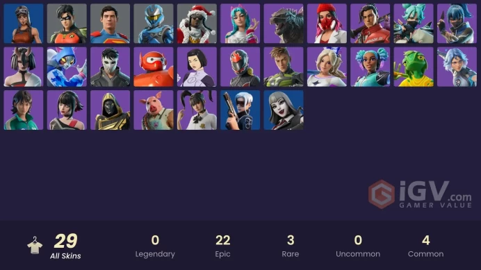 [PC/PSN/XBOX] 29 skins | Renegade Raider | UNSC Spartan | Santa Dogg | Robin | Superman | Ziggy | Synthwave | Glass Bridge Survivor