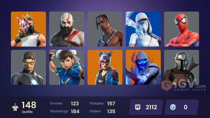 147 skins | Travis Scott | Leviathan Axe | Candy Axe | Ride The Pony | Blue Team Leader | Gold Kratos | Trilogy | Sultura | Prodigy | Fixer