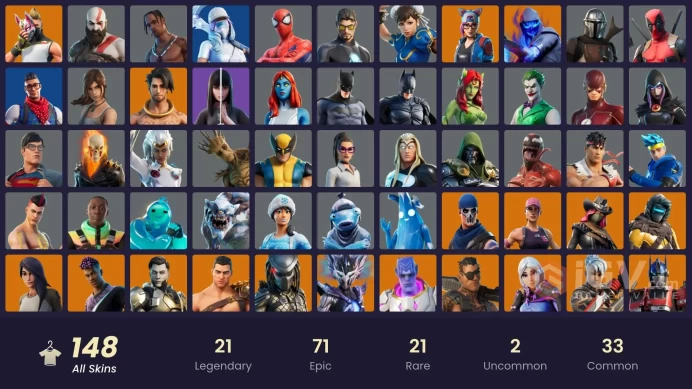 147 skins | Travis Scott | Leviathan Axe | Candy Axe | Ride The Pony | Blue Team Leader | Gold Kratos | Trilogy | Sultura | Prodigy | Fixer