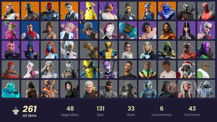 261 skins | Merry Mint Axe | Omega | Ride The Pony | Blue Team Leader | Gold Midas | Gold Brutus | Gold Meowscles | Trilogy | Subzero Cryptic