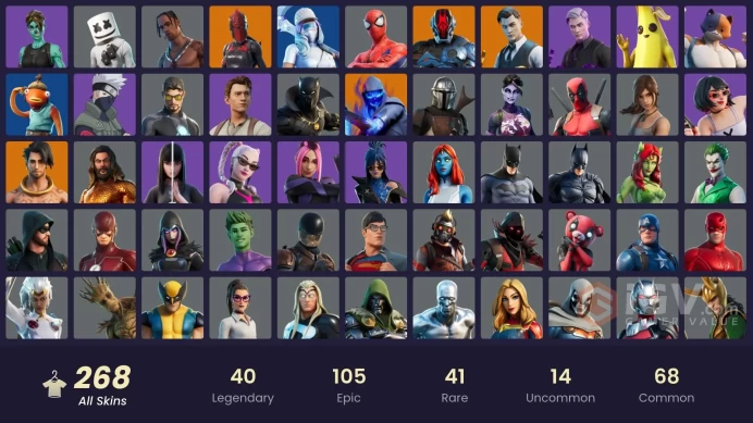 268 skins | Travis Scott | Leviathan Axe | Candy Axe | Gold Midas | Gold Brutus | Gold Meowscles | Gold TNTina | Sultura | Snake Eyes