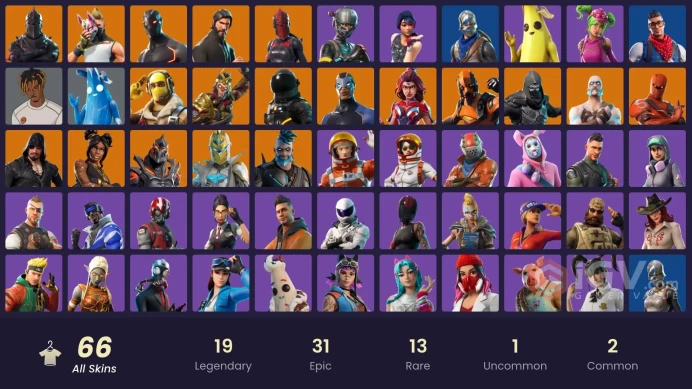 66 skins | Black Knight | The Reaper | Elite Agent | Take The L | Floss | Tidy | Blue Squire | Royale Knight | Omega | Ride The Pony | Snowflake