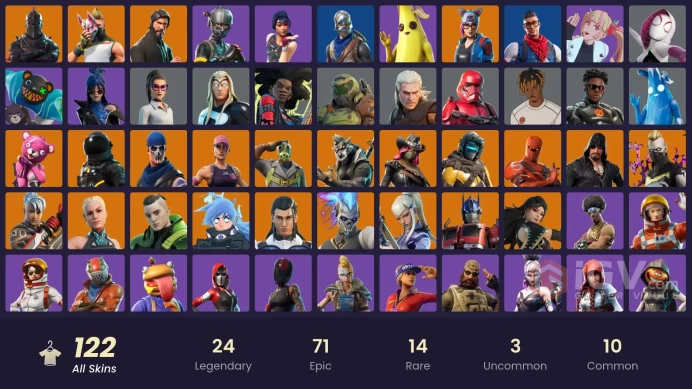 116 skins | Black Knight | The Reaper | Elite Agent | Take The L | Floss | Tidy | Blue Squire | Royale Knight | Reaper | Ride The Pony | Mako