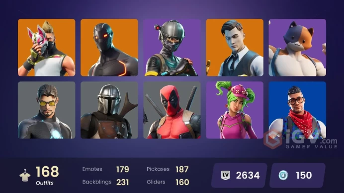 168 skins | Elite Agent | Take The L | Omega | Blue Team Leader | Gold Midas | Prodigy | Rogue Agent | Blue Striker | Dante | Eternal Knight