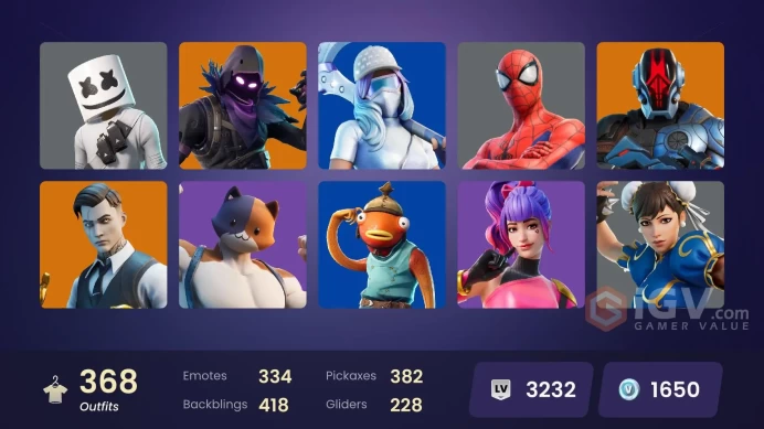 [ALL PLATFORMS]-362 Skin-370 pickaxes-331 emote-Chun-Li-FULL ACCESS-