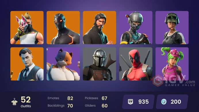 52 skins | The Reaper | Elite Agent | Take The L | Tidy | Omega | Trailblazer | Ride The Pony | Mako | Snowflake | Rogue Agent | Valor