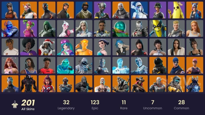 133 skins | Merry Mint Axe | The Reaper | Elite Agent | Take The L | Havoc | Trailblazer | Reaper | Ride The Pony | Mako | Snowflake