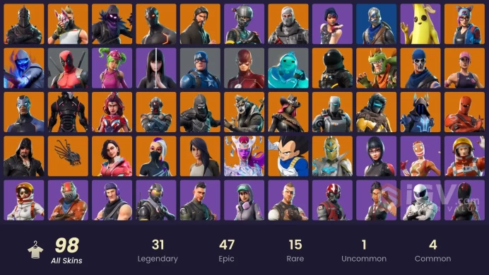 97 skins | Black Knight | The Reaper | Elite Agent | Take The L | Floss | Fresh | Blue Squire | Royale Knight | Havoc | Ride The Pony | Mako