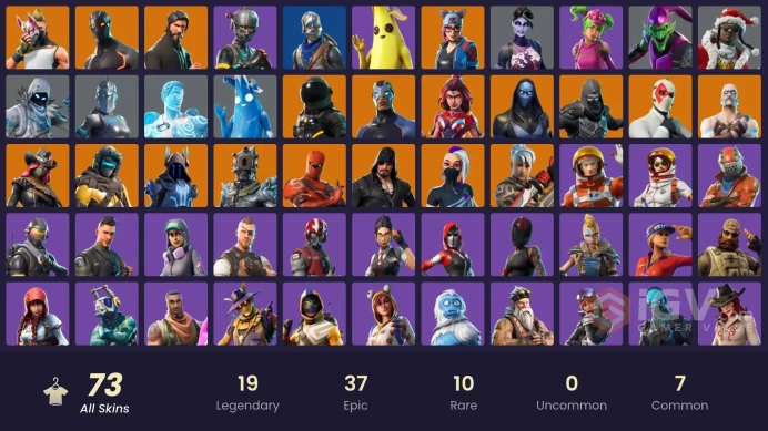 71 skins | The Reaper | Elite Agent | Take The L | Tidy | Blue Squire | Royale Knight | Omega | Ride The Pony | Snowflake | Rogue Agent | Lynx