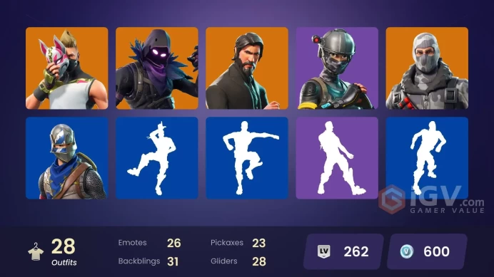 28 skins | The Reaper | Elite Agent | Take The L | Blue Squire | Royale Knight | Havoc | Ride The Pony | Snowflake | Blue Team Leader