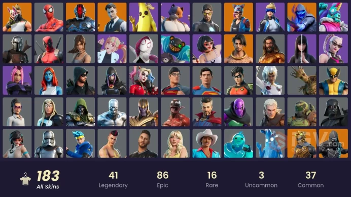183 skins | Neo Versa | Gold Brutus | Gold Midas | Gold TNTina | Gold Meowscles | Point Patroller | Fixer | Lynx | Ronin | Battle Hound | Fade