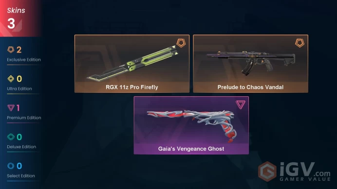 EU Full Access | 3 Skins RGX 11z Pro Firefly + Prelude to Chaos Vandal + Vengeance 