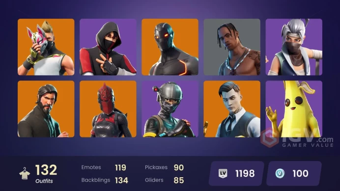 [PC/PSN] 132  skins | IKONIK |Travis Scott | The Reaper | Take The L | Elite Agent | Gold Midas | Candy Axe | Hot Marat | Orange Justice 	agg322