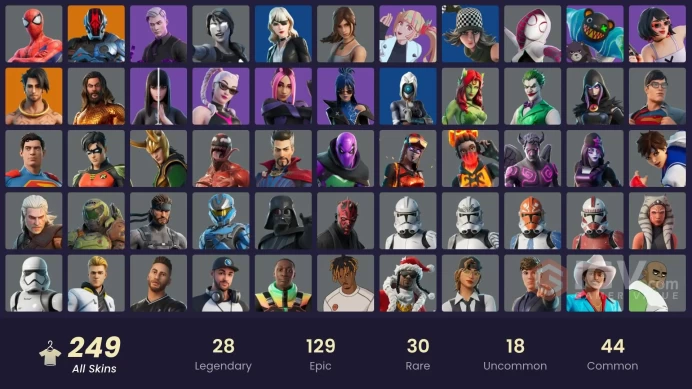 [ALL PLATFORMS]-250 Skin-Dark Skully-Dark Splitter-FNCS 3:1 Champion-Midas Rex-Lara Croft-Shadow Midas-Clix-Eren Jaeger-FULL ACCESS-