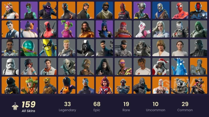 PC/PSN/Xbox/Nintendo 159 skins The Reaper | Take The L | Laugh Ip Up | Aerial Assault Trooper | Blue Squire | Royale Knight | Elite Agent | Gold