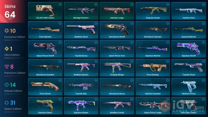 NA | 64 skins | Champions 2025 Butterfly Knife | Elderflame Vandal | Champions 2025 Vandal | EX.O Vandal | Xenohunter Knife | K9245