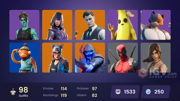 [PC/PSN/XBOX/Nintendo] 98 skins F/A :  | Glow | Gold Brutus | Gold Midas | A.I.M. | The Prisoner | Rox | Vendetta | Zenith | Blackheart | Hybrid