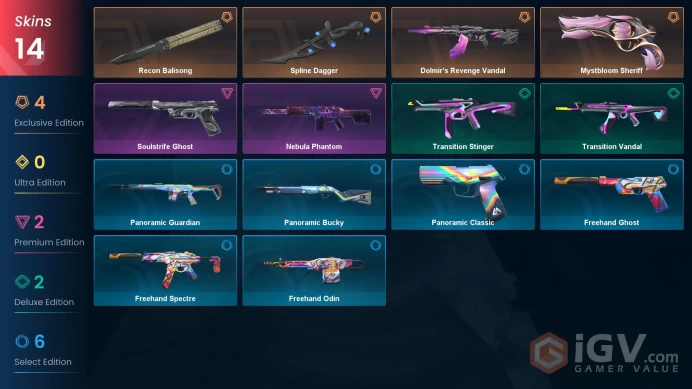 14 Skins | 8 Agents | Recon Balisong, Spline Dagger, Mystbloom Sheriff, Dolmir Revenge Vandal + More | Email Changeable