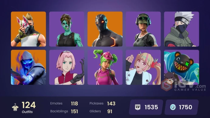 FA | CHANGE MAIL | 124 skins | Merry Mint Axe | Trailblazer | Naruto Uzumaki | Spectra Knight | Calamity | Fusion | Malik | Joltara | Drift