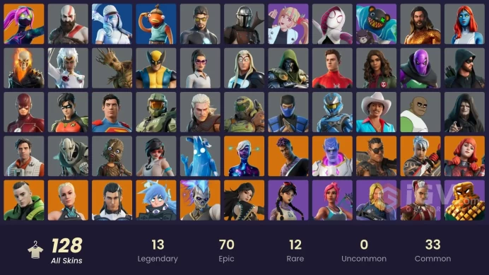 [PC/PSN/XBOX/Nintendo]  128 skins F/A :  Leviathan Axe | Kratos | Master Chief | Snake Eyes | Twyn | Fade | Era | Paradigm (Reality-659) | Joey 