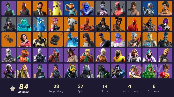 (PC PSN XBOX) 84 skins | MERRY MINT AXE /  OG Paradigma | WORLD CUP | LARA CROFT / GHOUL TROOPER / SKULL TROOPER /  Luxe | Blackheart | P.A.N.D.