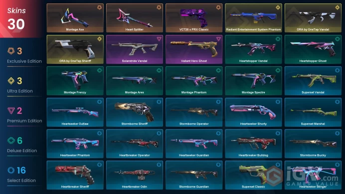 EU [ 30 TOP SKINS + 2 KNIFE ]  ORA by OneTap Vandal + Radiant System Phantom + ORA by OneTap Sheriff + Montage Axe / full acces