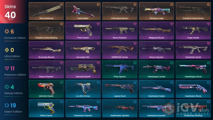 EU [ 40 TOP SKINS + 2 KNIFE ] Recon Balisong + Reaver Phantom + Prelude to Chaos Bulldog + XEROFANG Vandal / full acces