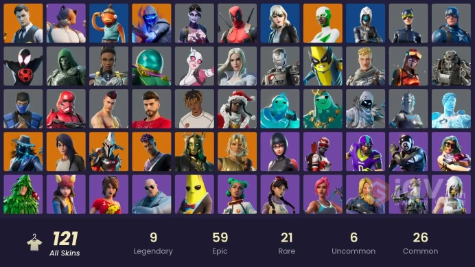 [ALL PLATFORMS]-121 Skin-165 Pickaxes-148 Emotes-Championship Aura-End Zone-Catwoman Comic Book Outfit-Gold Brutus-Gold Midas -FULL ACCESS-