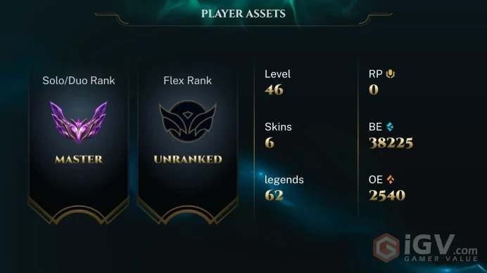 [EUW] S16! - SPLIT 1! - Master 73 LP - 56 WR - 38K Be - Honor 5 - Ranked Ready - Instant Delivery