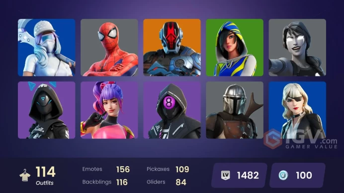 #2 [PC/XBOX/PSN/SWITCH] 114 skins | FNCS 3:1 Champion | Heron Stance Hero | Shady Doggo | The Origin | Menace | The Imagined | Crackshot | 