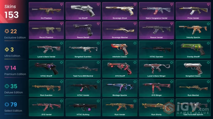 EU/TR - 33 Premium Skins-Kogitsune-Ruin Dagger-Glitchpop Dagger-VALORANT GO! Vol. 1 Knife-RGX 11z Pro Firefly-Prime Vandal-Reaver / Full Access