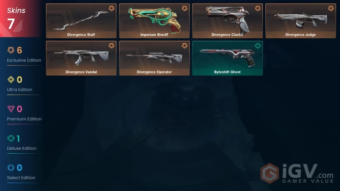 NA+7 skins+20000VP+Gold 3+Divergence Vandal+Divergence Staff+Divergence Judge+Divergence Operator+NO phone.3.12.2