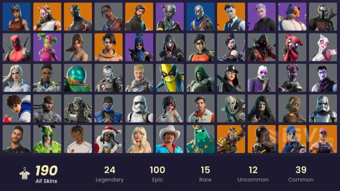 190 SKINS + TRAVIS SCOTT + ROYALE KNIGHT + STW OLD + THE CHAMPION + THE REAPER + ELITE AGENT + BLUE SQUIRE + MAKO + TAKE THE L + BUS BANNER