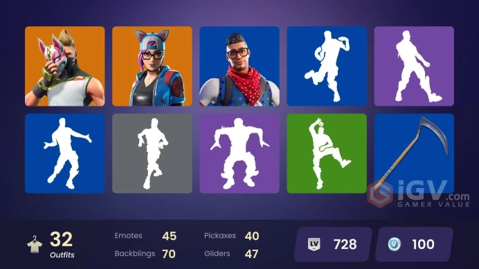 32 SKINS + DRIFT + PRODIGY + BLITZ + REAPER + HOT MARAT + SKULL TROOPER + FABLE + ROOK + RECON SPECIALIST + NOG OPS