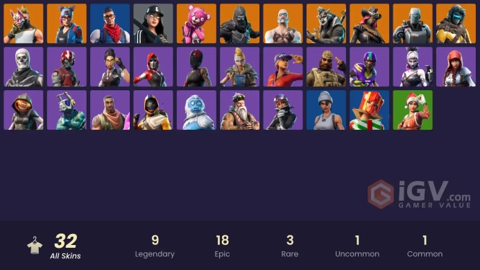 32 SKINS + DRIFT + PRODIGY + BLITZ + REAPER + HOT MARAT + SKULL TROOPER + FABLE + ROOK + RECON SPECIALIST + NOG OPS