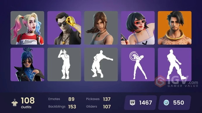[ALL PLATFORMS]-108 Skin-Harley Quinn-Kelsier-Midsummer Midas-FULL ACCESS-