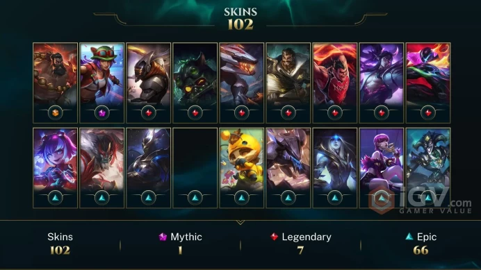 LAN 102 SKINS PLATINUM 4 99 CHAMPIONS 432 LEVEL INSTANT DELIVERY FULL ACCESS F0QHY