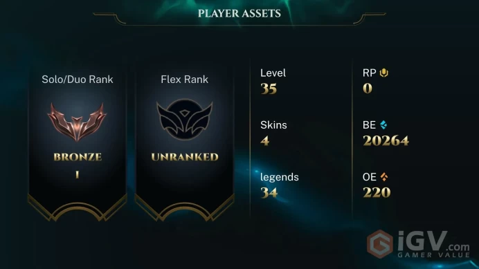 [EUW] S16! - SPLIT 1! -Bronze 1 - 1 Win 0 Lose - 30 Lp Gain - 11.5K Be - Honor 3 - Ranked Ready - Instant Delivery - Unverified Email