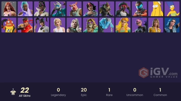 22 skins | Chappell Roan | Marge Simpson | Jana Pastel | Void Walker Lynx | Danica | The Bride | Sedona | Yon Dar 3000 | Cat Holloway