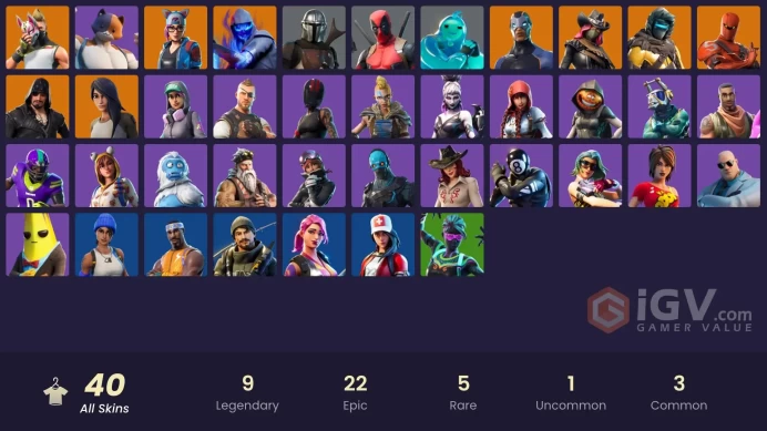 40 skins | Blue Team Leader | Strong Guard | Blackheart | Calamity | Fusion | Drift | Hybrid | Zenith | Gear Specialist Maya | Carbide | Lynx