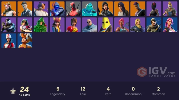 24 skins | Gold Midas | Fade | Drift | Sorana | Fusion | Gear Specialist Maya | Rippley vs Sludge | Deadpool | Lt. Evergreen | Scuba Jonesy
